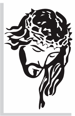 Adesivo Face de Cristo P - Preto 6un