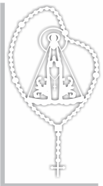 Adesivo terço de Nossa Senhora Aparecida P - branco 6un
