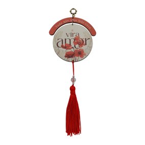 Adorno de Mães para Parede em MDF com Pompom Vermelho