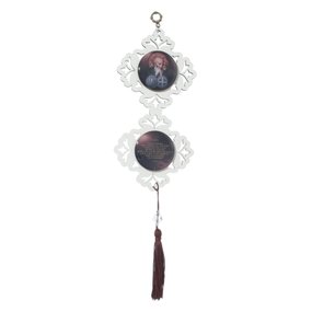 Adorno Duplo de São Bento em MDF com Pompom - Resinado