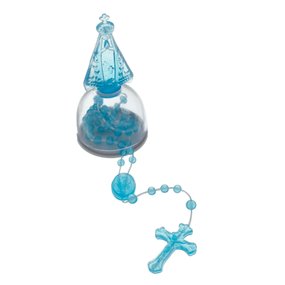 Altar de Nossa Senhora Aparecida com Terço de Plástico - Azul Translúcido