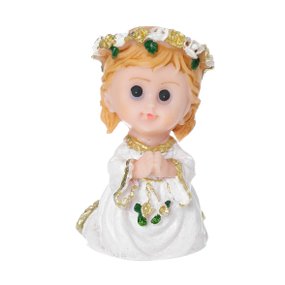 Imagem Anjo da Guarda Rezando de Joelhos em Resina Infantil - Branco