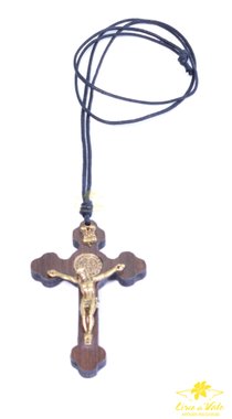Cordão Crucifixo de São Bento - 8cm
