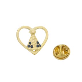 Botton Nossa Senhora Aparecida formato de coração com strass