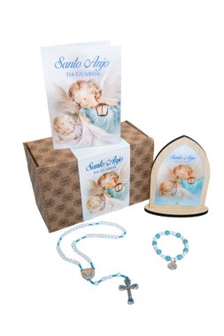 Box de Orações do Santo Anjo da Guarda Na Cor Azul - Infantil