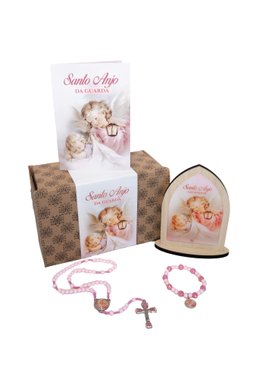 Box de Orações do Santo Anjo da Guarda na Cor Rosa - Infantil