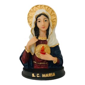 Busto Sagrado Coração de Maria em Resina - 12cm