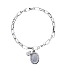 Cadeia de Consagração de Nossa Senhora das Graças com Corrente Grossa - Inox