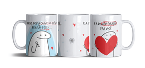 Caneca de Namorados - Porcelana - Deus Deu a Chave do Céu Pra São Pedro