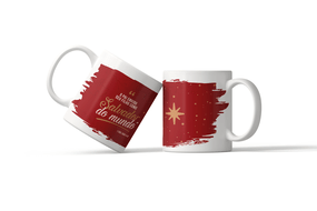 Caneca de Natal "O Pai Enviou O Seu Filho Como Salvador do Mundo" - Porcelana
