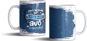 Caneca de Porcelana Avô - um Brinde Ao Melhor Avô do Mundo