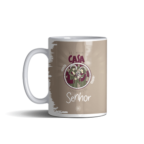 Caneca de Porcelana Eu e Minha Casa Serviremos Ao Senhor