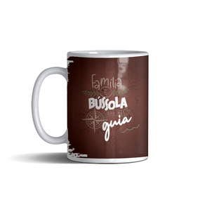 Caneca de Porcelana Família É a Bússola Que Nos Guia