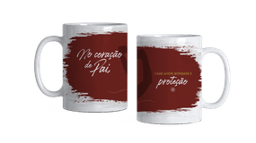 Caneca de Porcelana, No Coração de Pai Cabe Amor, Bondade e Proteção