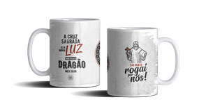Caneca de Porcelana São Bento, a Cruz Sagrada Seja a Minha Luz Não Seja O Dragão Meu Guia