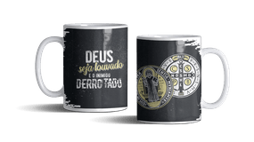 Caneca de Porcelana São Bento, Deus Seja Louvado e O Inimigo Derrotado