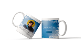 Caneca de São Carlo Acutis em Porcelana - A Vontade de Ser Santos