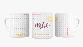 Caneca de Mães - Caça-Palavras do Significado de Mãe - em Porcelana
