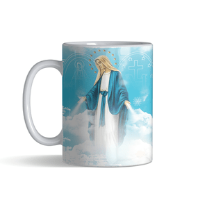 Caneca Padre Pio Fica Comigo Senhor Porcelana