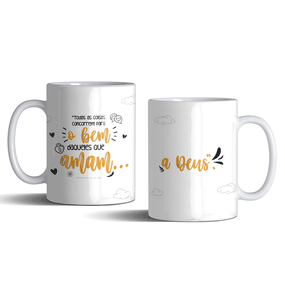 Caneca Frases - "Todas As Coisas Concorrem para O Bem" - em Porcelana