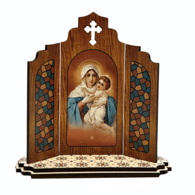 Capela Portuguesa da Mãe Rainha de Schoenstatt em MDF com Detalhe Vazado - 12,7cm