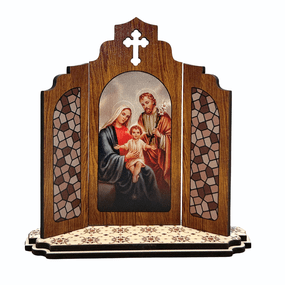 Capela Portuguesa da Sagrada Família de Nazaré em MDF com Detalhe Vazado - 12,7cm