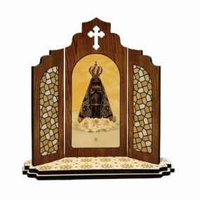 Capela Portuguesa de Nossa Senhora Aparecida em MDF com Detalhe Vazado - 12,7cm