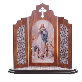 Capela Portuguesa de Nossa Senhora da Imaculada Conceição em MDF com Detalhe Vazado - 12,7cm