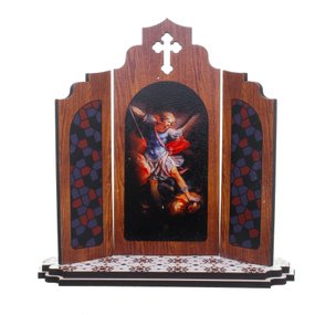 Capela Portuguesa de São Miguel Arcanjo em MDF com Detalhe Vazado - 12,7cm