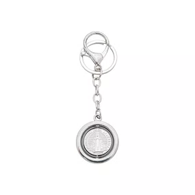 Chaveiro de Ns Aparecida Giratório Prata