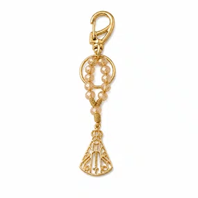 Chaveiro Dezena Cristal Dourado Nossa Senhora Aparecida Doce de Leite