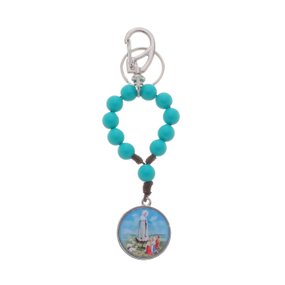 Chaveiro Dezena de Nossa Senhora de Fátima em Metal com Mosquete - Verde