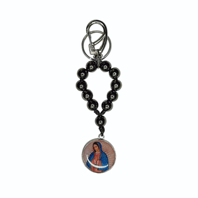 Chaveiro Dezena de Nossa Senhora de Guadalupe em Metal com Mosquete - Chumbo