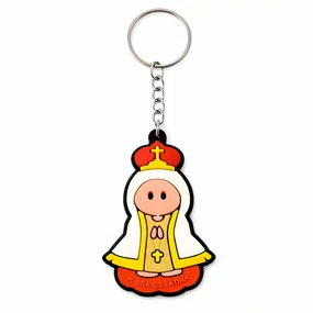 Chaveiro Emborrachado de Nossa Senhora de Fátima Infantil - 6Un
