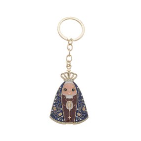 Chaveiro Infantil de Nossa Senhora Aparecida em Metal - Dourado