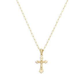 Colar com Crucifixo Folheado