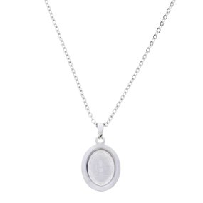 Colar com Medalha de São Bento Oval Gravada a Laser - Inox