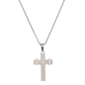 Colar Crucifixo Oração do Pai Nosso - Inox