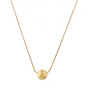 Colar de Inox com Medalha de Nossa Senhora Aparecida Dourado