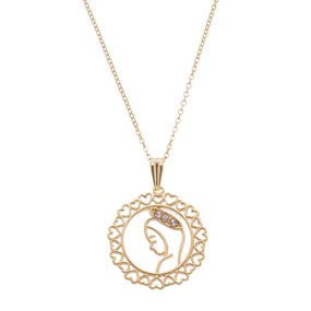 Colar de Nossa Senhora do Silêncio com Strass - Folheado