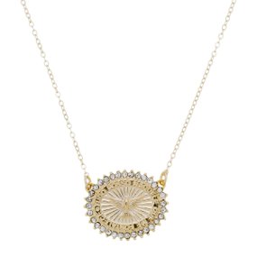 Colar do Divino Espírito Santo Rodeado em Strass - Folheado