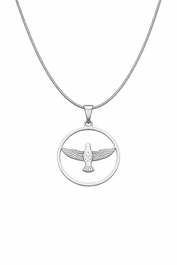 Colar Malha de Inox com Medalha Redonda do Div. Espírito Santo