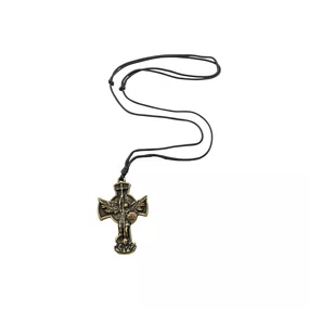 Cordão com Cruz de São Miguel Arcanjo em Metal - Ouro Velho