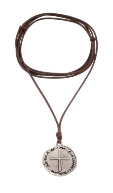 Cordão Medalha Das Duas Cruzes - Níquel Pintado
