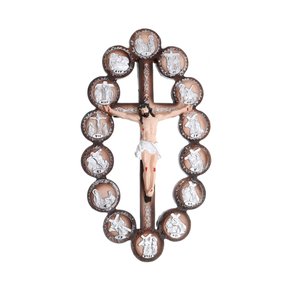 Crucifixo com 14 Estações em Resina - 23,5cm