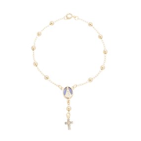 Dezena de Pulso Nossa Senhora Aparecida com Fundo Azul Folheada