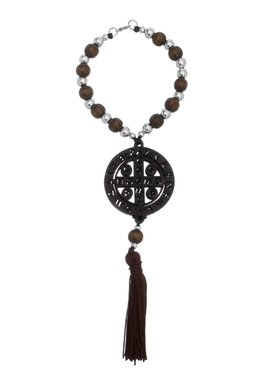 Dezena para Carro da Medalha de São Bento Vazada - Marrom