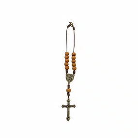 Dezena para Carro São Miguel Madeira Marrom Claro 10mm e Cruz