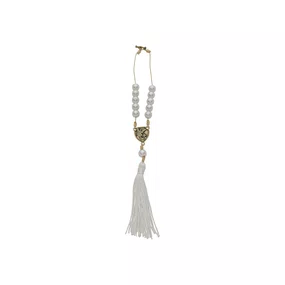 Dezena para Carro São Miguel Pérola Abs Branca 10mm e Pompom