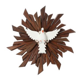 Divino Espírito Santo Madeira Duplo com Flor - 57,5cm